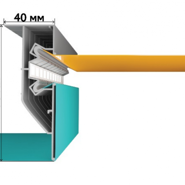 Алюминиевый двухуровневый прямой нарезной профиль с подсветкой 2,5 м
